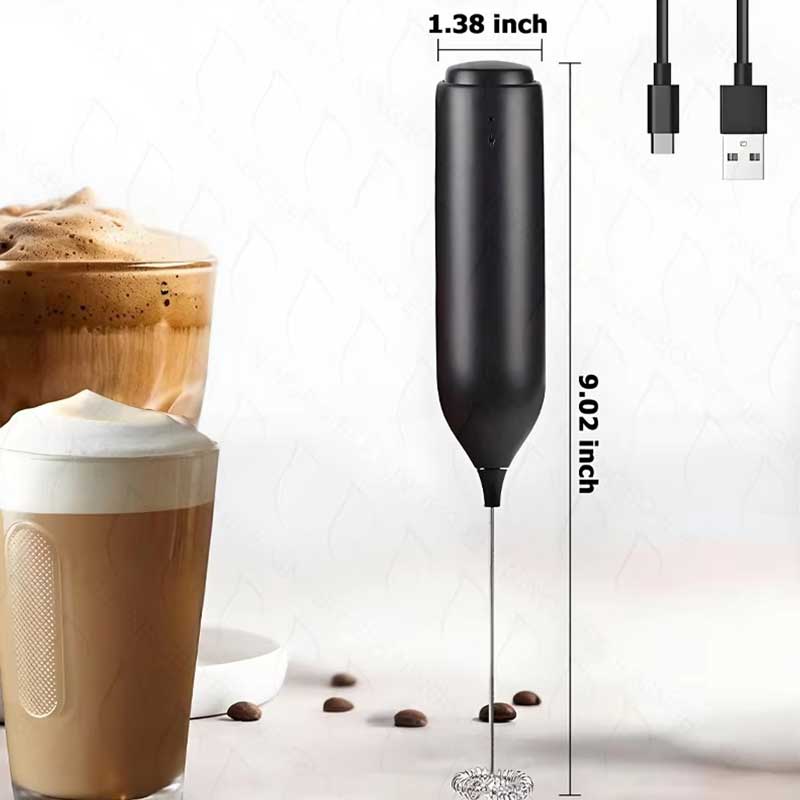 USB Rechargeable Milk Frother – Handheld with Detachable Whisk