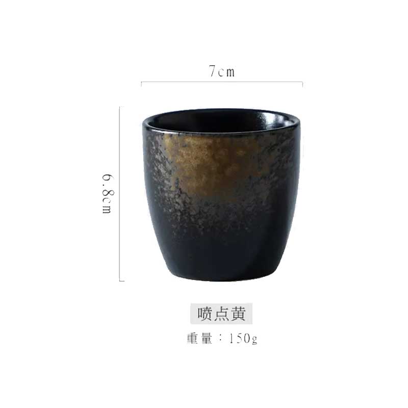 Vintage Arabic Ceramic Tea & Coffee Cups – Glazed Pottery No-Handle Japanese Style Drinkware for Home & Restaurant
