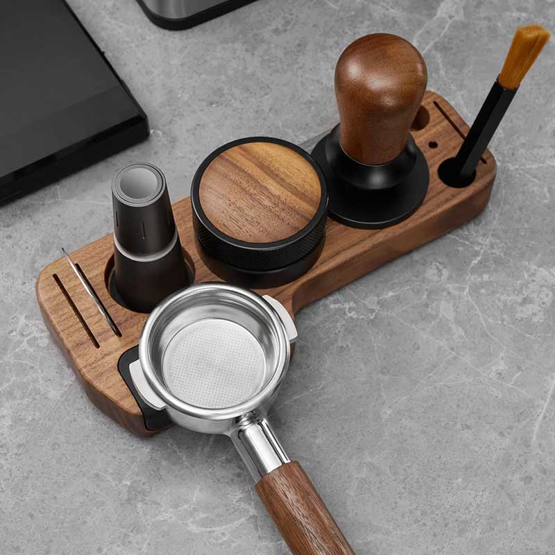 Walnut Wood Espresso Tamper Holder Stand