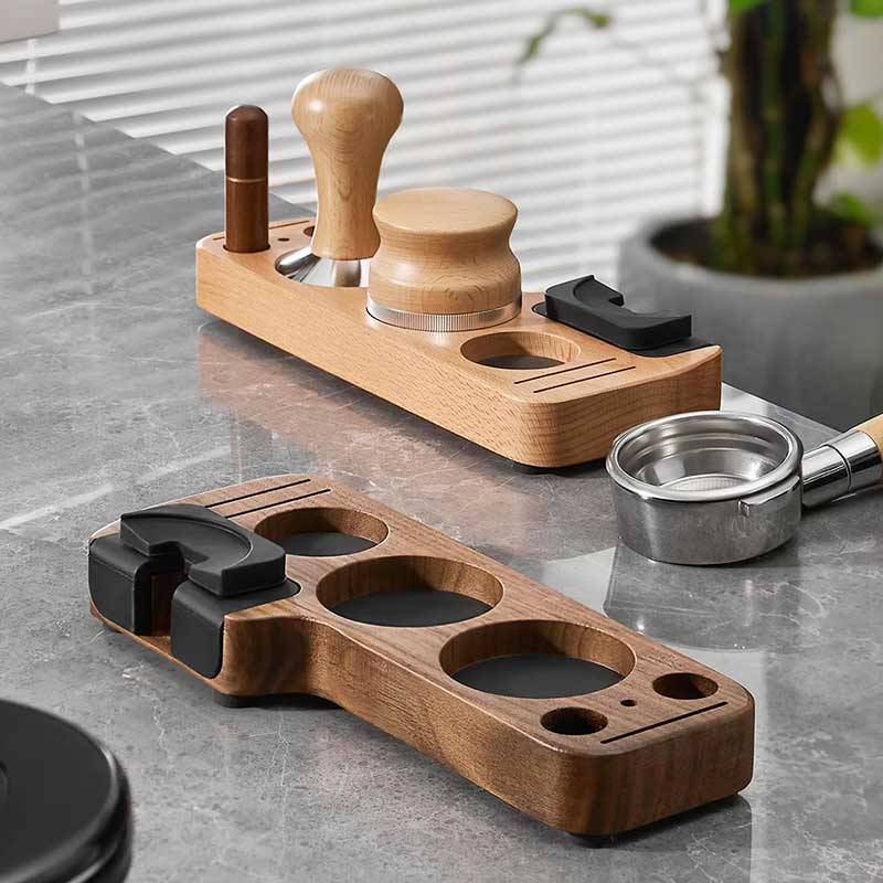 Walnut Wood Espresso Tamper Holder Stand