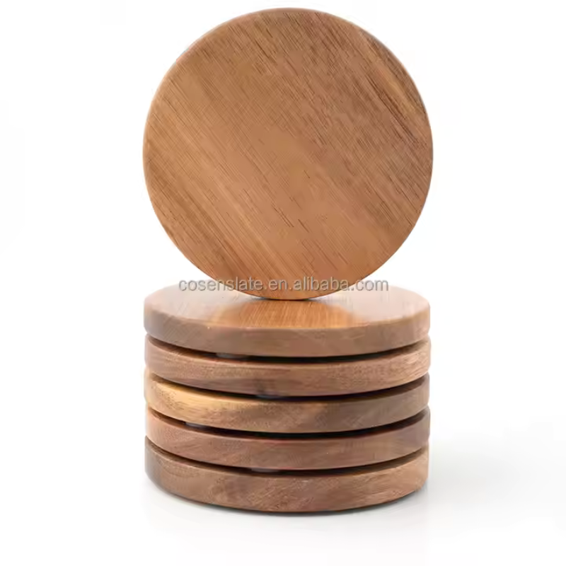 Walnut Drink Coaster – Round Wooden Mat for Coffee Cups and Table Protection (10×10cm)