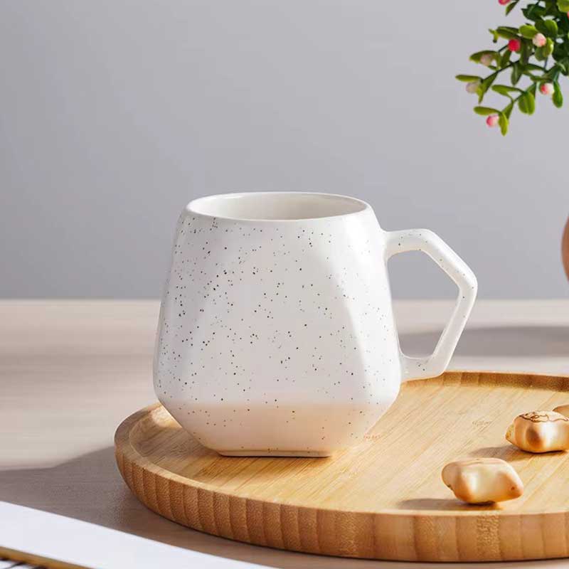 White Porcelain Coffee Cup and Saucer – Ceramic Espresso Mug with Spoon