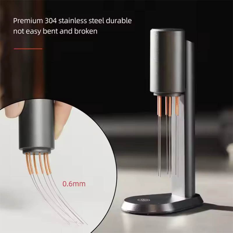 ZeroHero Thunder Espresso Stirrer – 6-Pin WDT Distribution Tool for Precise Coffee Extraction