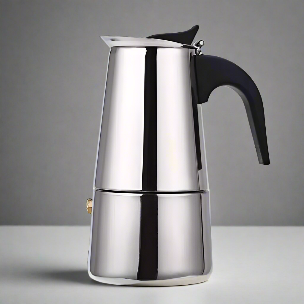 Stainless Steel Stovetop Espresso Maker – Classic Moka Pot for Camping and Outdoor Brewing