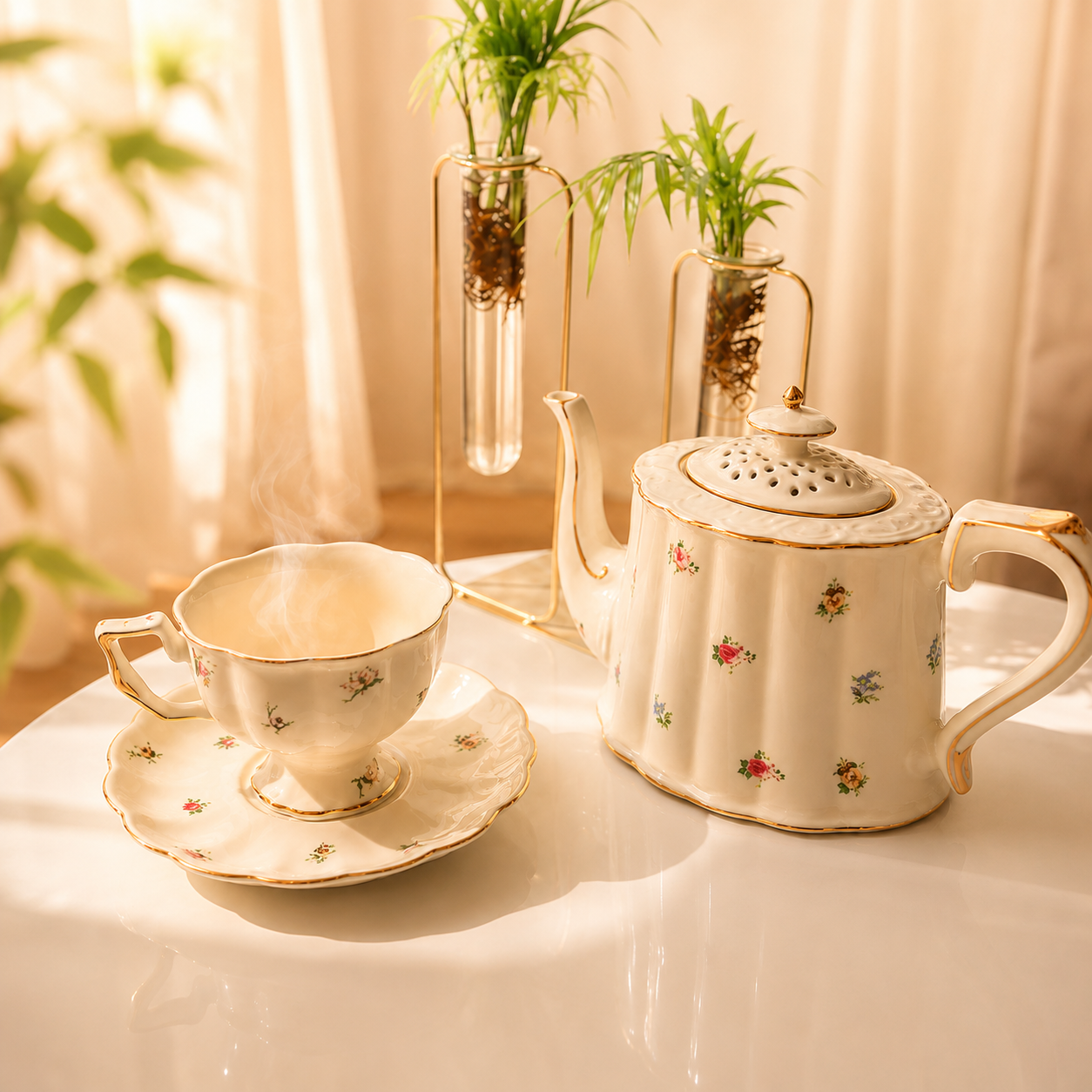 The English Tea Set – 1 Teapot, 4 Cups & 4 Saucers