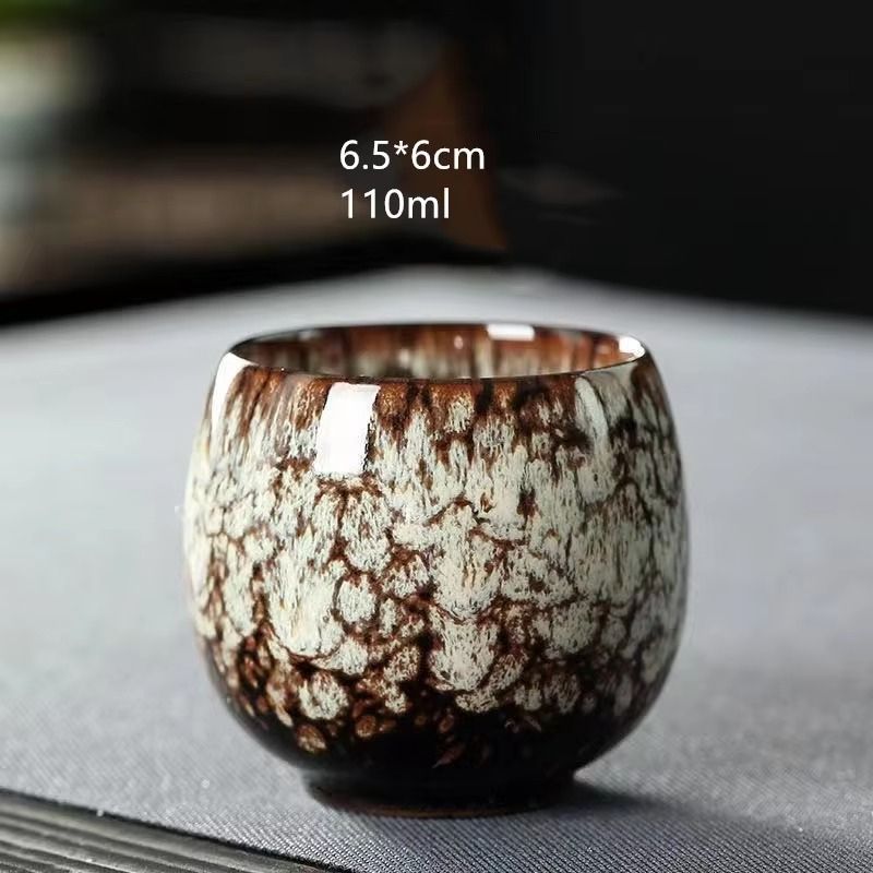 Luxury Ceramic Tea & Coffee Set – Kiln-Change Glaze Cups for Gongfu Brewing