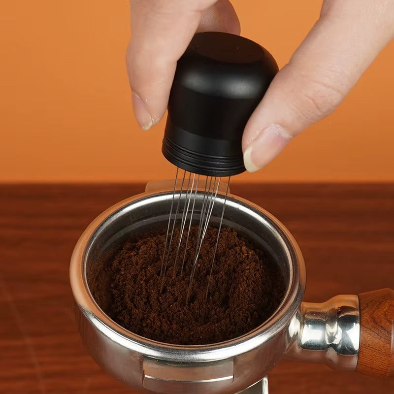 2-in-1 Chess-Style 58mm Espresso Tamper & Needle Distributor