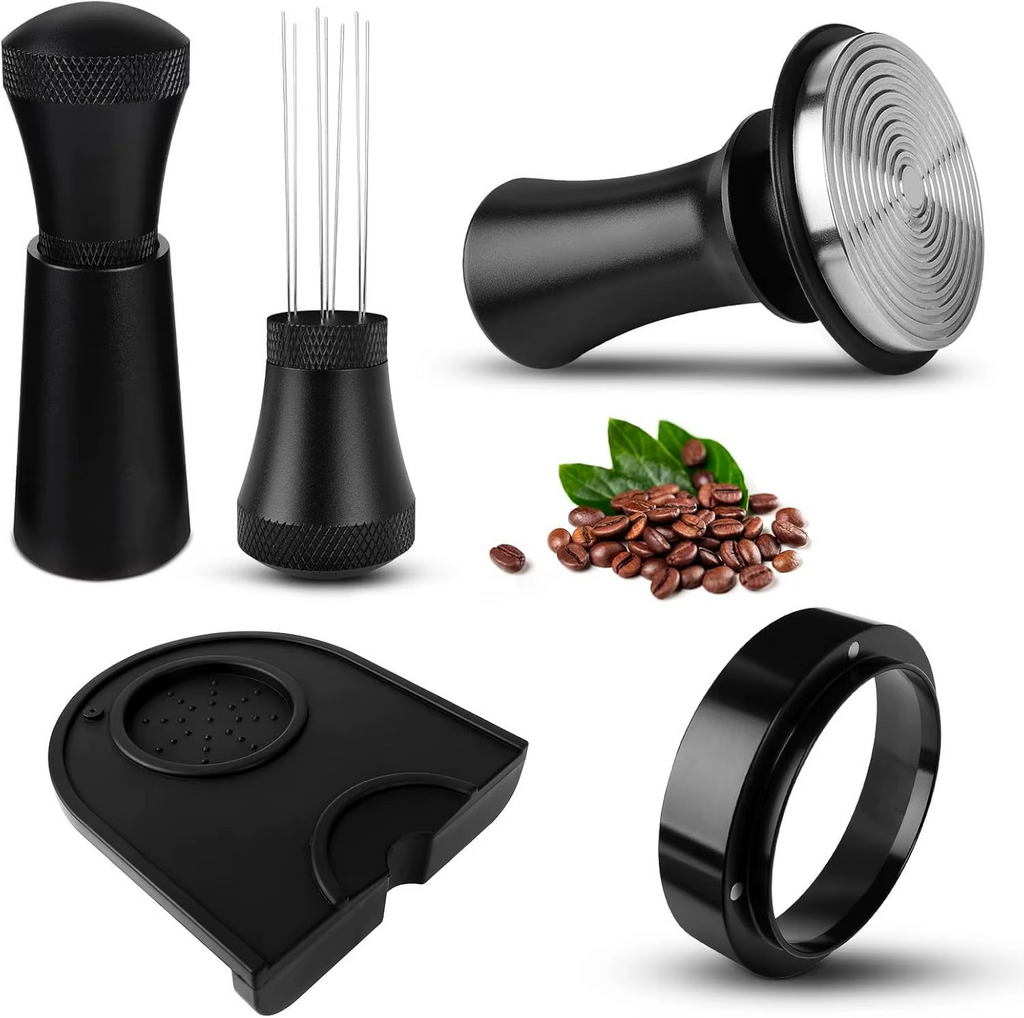 58mm Barista Tool Set – Tamper, WDT Tool, Dosing Ring & Tamping Mat | Espresso Accessories Kit