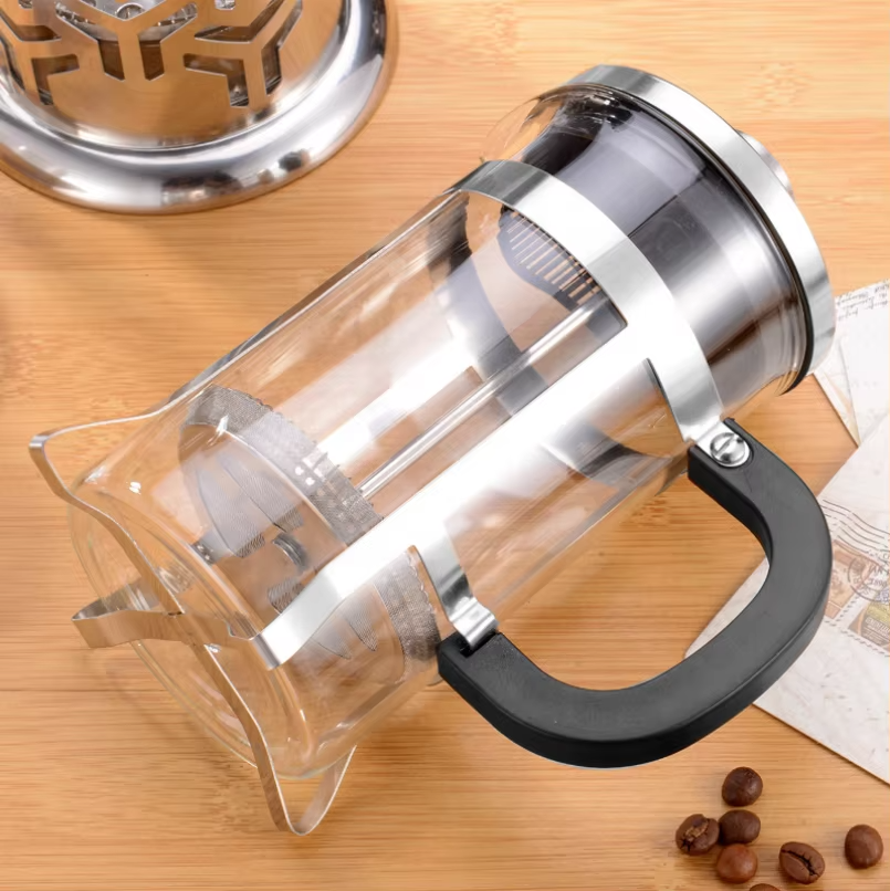 Premium Borosilicate Glass French Press Coffee Maker – Stainless Steel Filter | 350ml & 600ml
