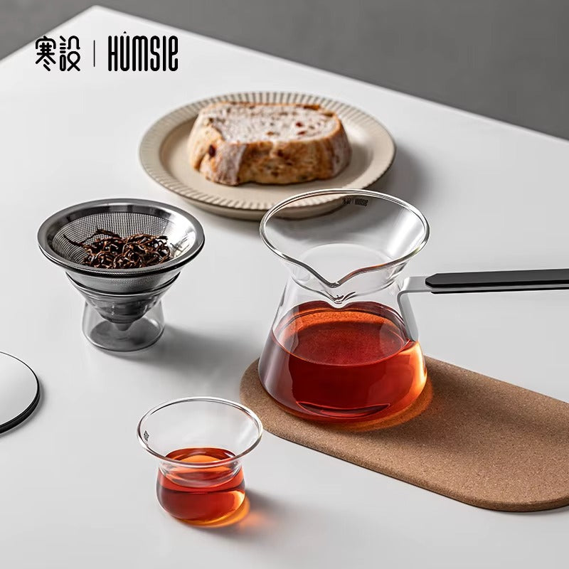 300ml Glass Teapot – Precision One-Press Infuser System for Tea & Coffee
