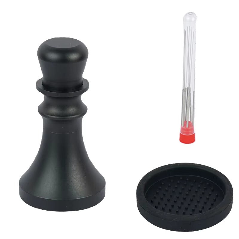2-in-1 Chess-Style 58mm Espresso Tamper & Needle Distributor