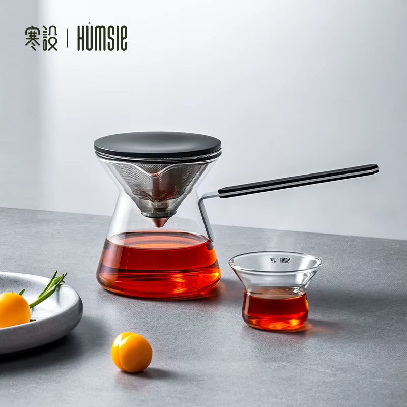 300ml Glass Teapot – Precision One-Press Infuser System for Tea & Coffee