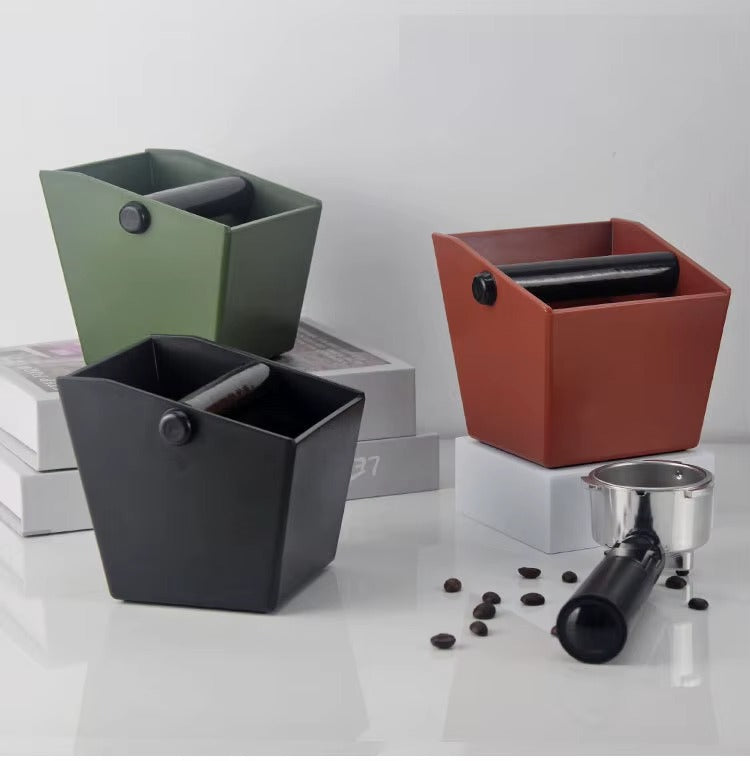 Mini Espresso Knock Box 800ml – Compact Coffee Puck Bin with Bar | Barista Waste Container