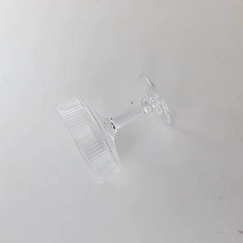 Vintage Ribbed Coupe Glass Goblets – Set of 4 Cups