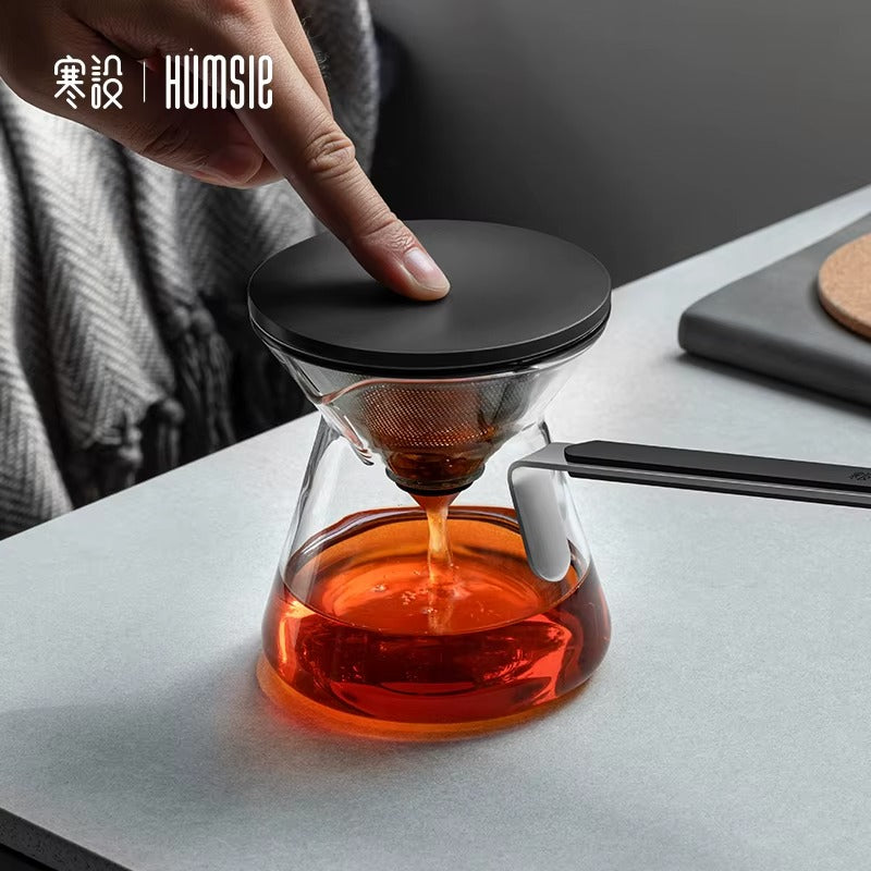 300ml Glass Teapot – Precision One-Press Infuser System for Tea & Coffee