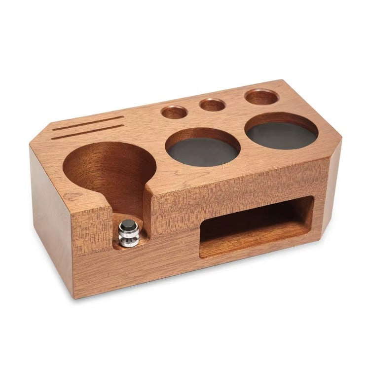 Premium Natural Solid Wood Espresso Bar Organizer - 51-54mm