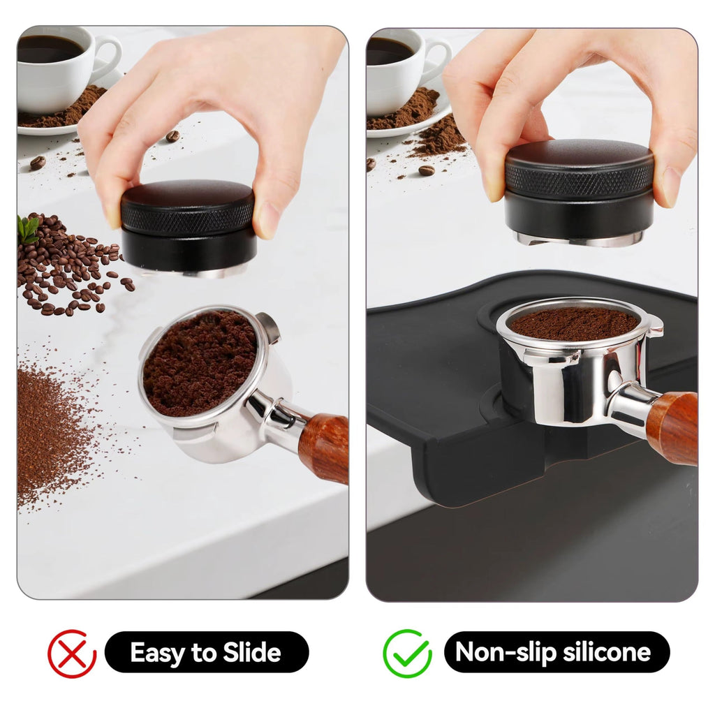 Silicone Coffee Tamper Mat – Anti-Skid Espresso Corner Pad for 51mm, 54mm, 58mm Tampers Coffee&Co