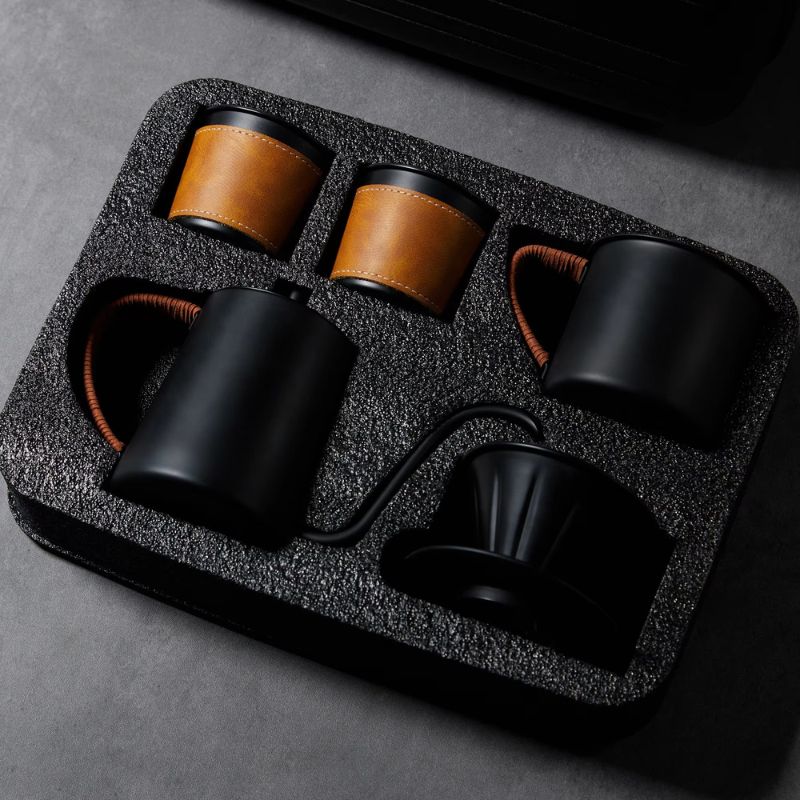 Premium Stainless Steel Portable Pour Over Coffee Complete Set - Premium Bag for Camping & Travel