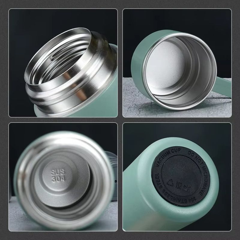 Premium Vacuum Insulated Bottle & Mug Gift Set – Stainless Steel Thermos with 3 Interchangeable Lids