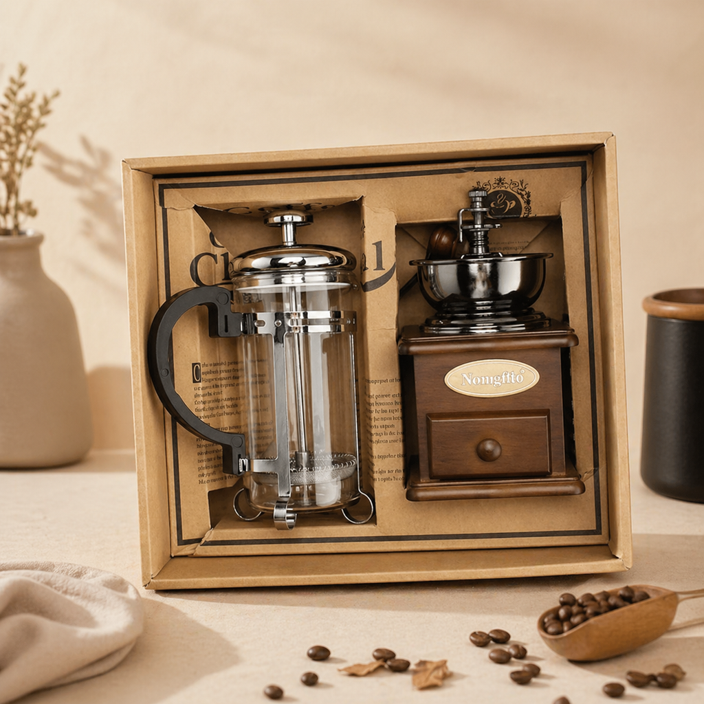 350ml French Press Coffee Maker with Wooden Handle Coffee&Co.